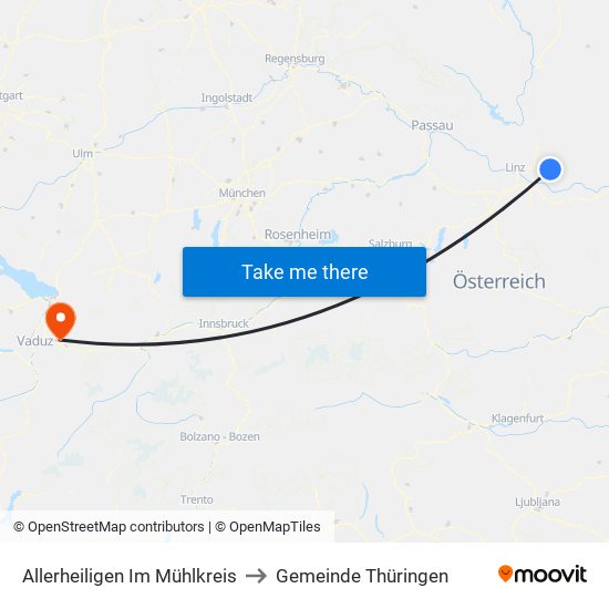 Allerheiligen Im Mühlkreis to Gemeinde Thüringen map