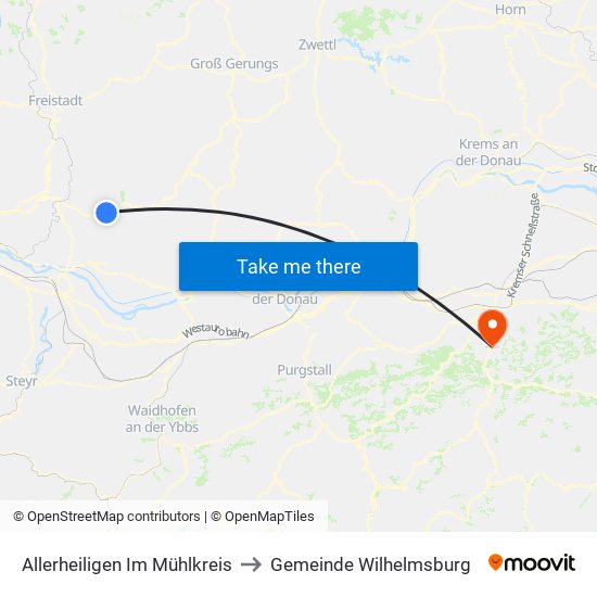 Allerheiligen Im Mühlkreis to Gemeinde Wilhelmsburg map