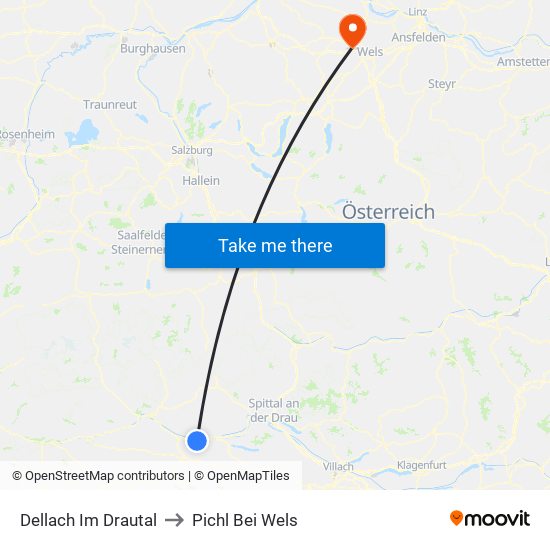 Dellach Im Drautal to Pichl Bei Wels map