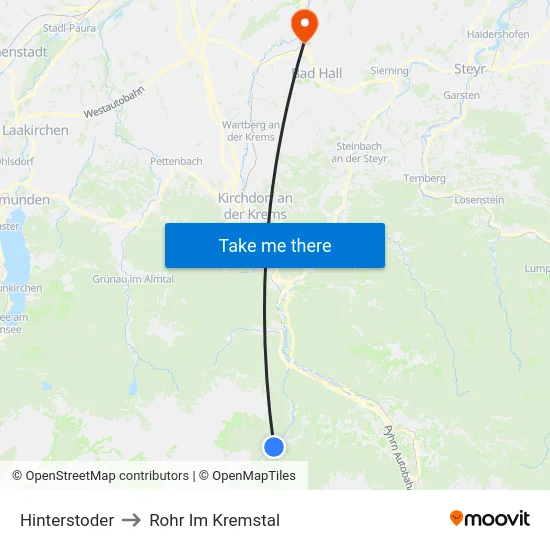 Hinterstoder to Rohr Im Kremstal map