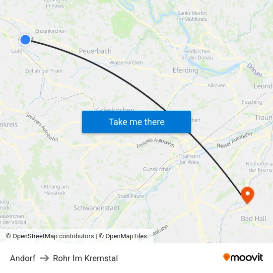Andorf to Rohr Im Kremstal map