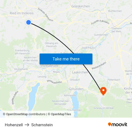 Hohenzell to Scharnstein map