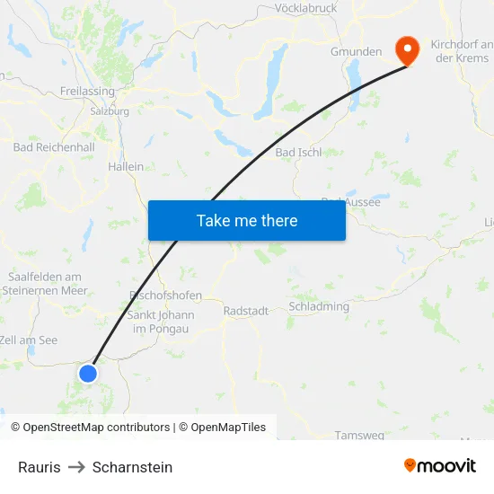 Rauris to Scharnstein map
