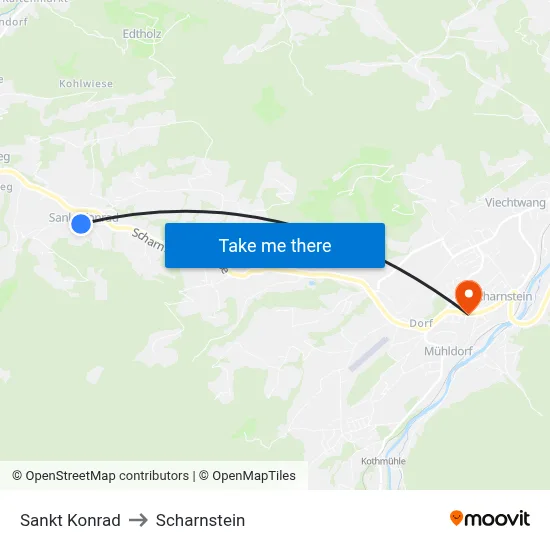 Sankt Konrad to Scharnstein map