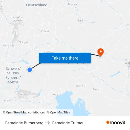 Gemeinde Bürserberg to Gemeinde Trumau map