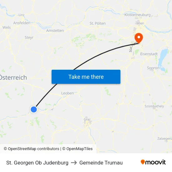St. Georgen Ob Judenburg to Gemeinde Trumau map