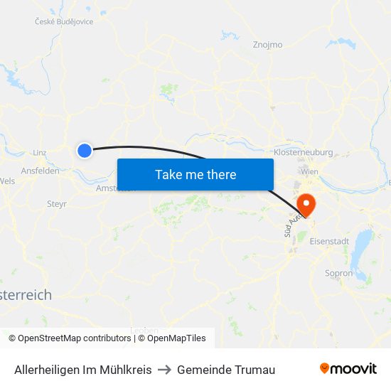Allerheiligen Im Mühlkreis to Gemeinde Trumau map