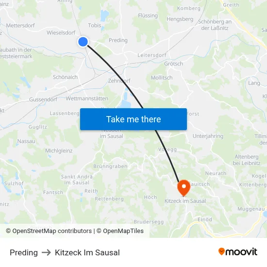 Preding to Kitzeck Im Sausal map
