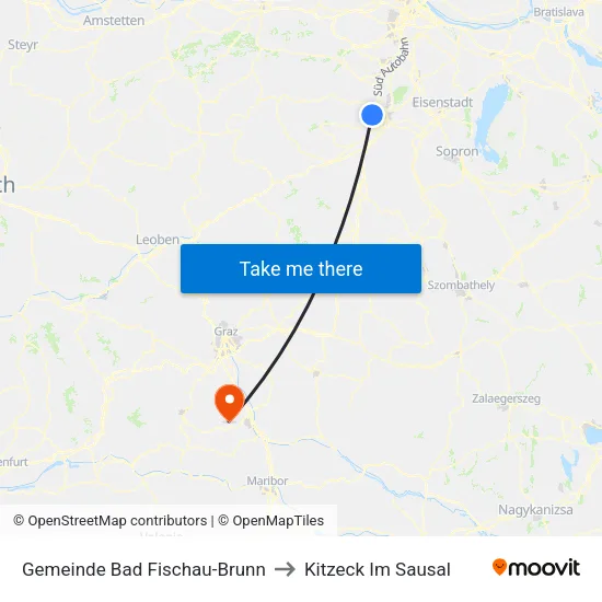 Gemeinde Bad Fischau-Brunn to Kitzeck Im Sausal map