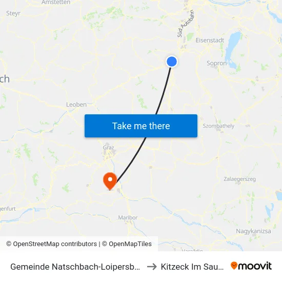 Gemeinde Natschbach-Loipersbach to Kitzeck Im Sausal map