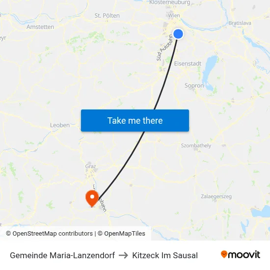 Gemeinde Maria-Lanzendorf to Kitzeck Im Sausal map