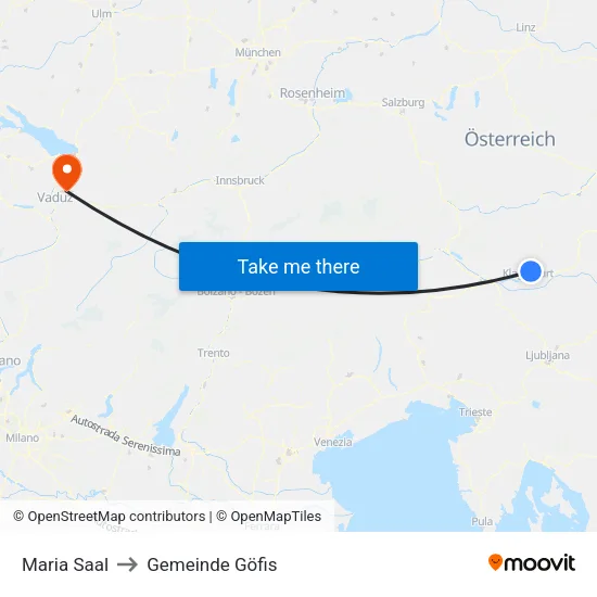 Maria Saal to Gemeinde Göfis map