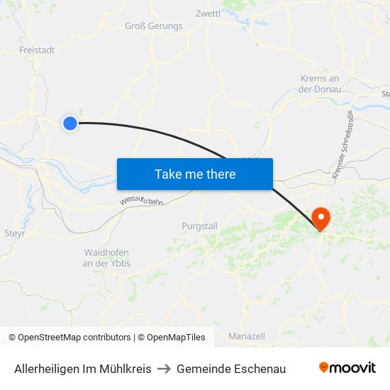Allerheiligen Im Mühlkreis to Gemeinde Eschenau map