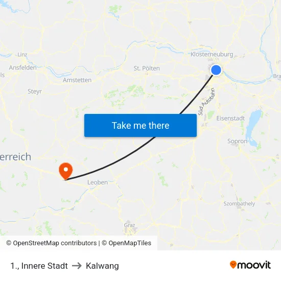 1., Innere Stadt to Kalwang map