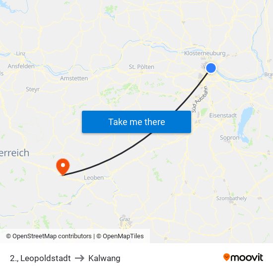 2., Leopoldstadt to Kalwang map