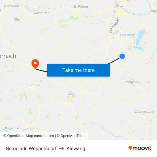 Gemeinde Weppersdorf to Kalwang map