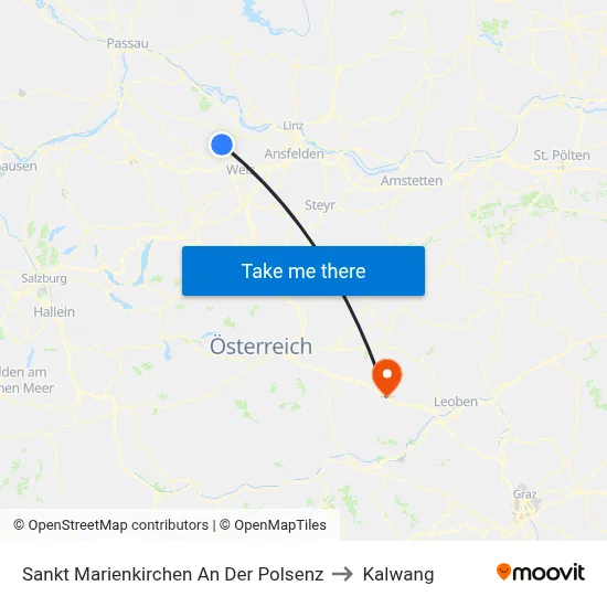 Sankt Marienkirchen An Der Polsenz to Kalwang map