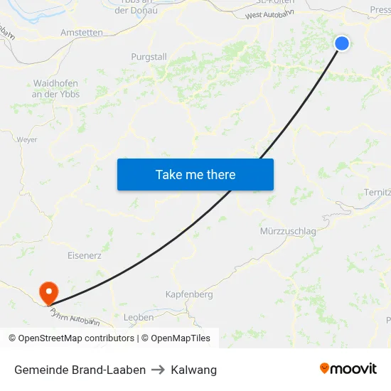 Gemeinde Brand-Laaben to Kalwang map
