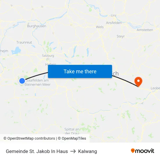 Gemeinde St. Jakob In Haus to Kalwang map