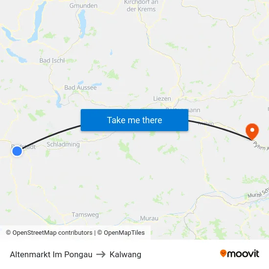 Altenmarkt Im Pongau to Kalwang map
