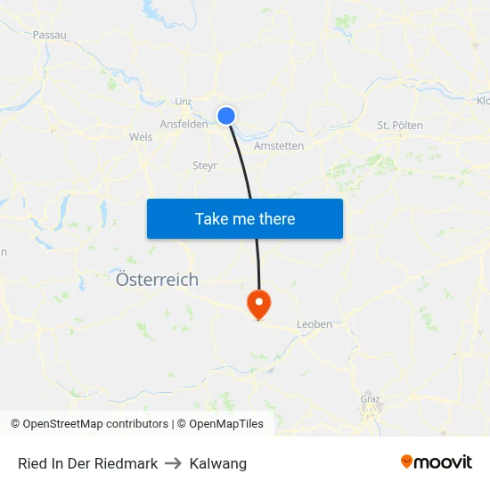 Ried In Der Riedmark to Kalwang map
