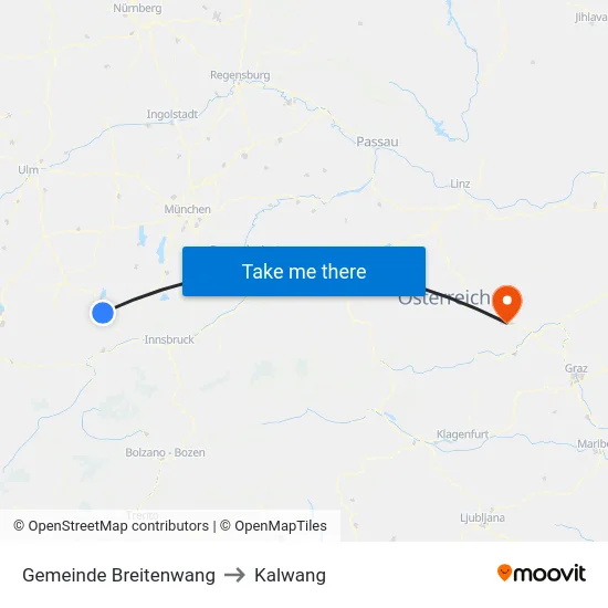 Gemeinde Breitenwang to Kalwang map