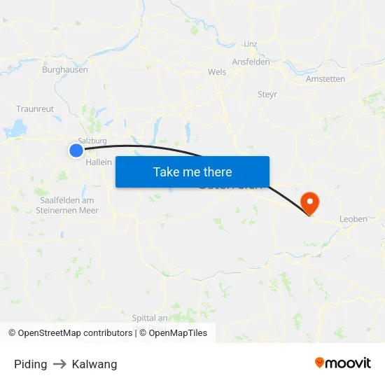 Piding to Kalwang map