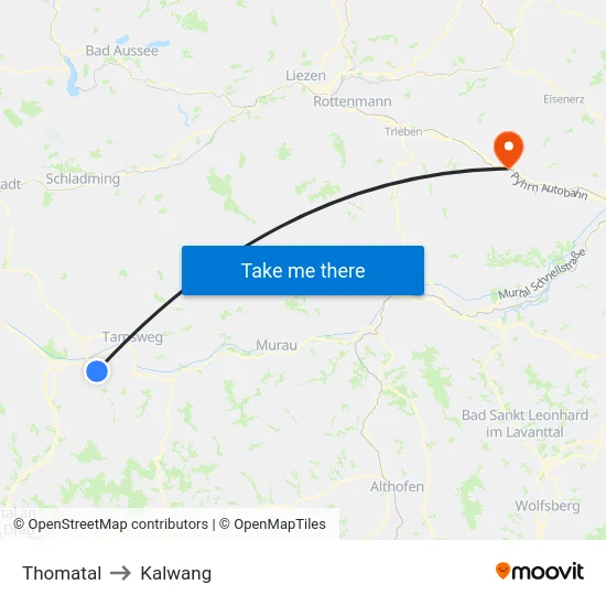 Thomatal to Kalwang map