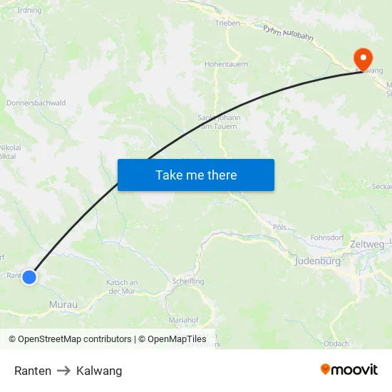 Ranten to Kalwang map