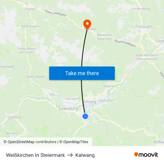 Weißkirchen In Steiermark to Kalwang map