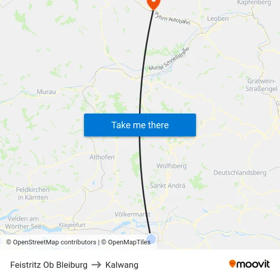 Feistritz Ob Bleiburg to Kalwang map