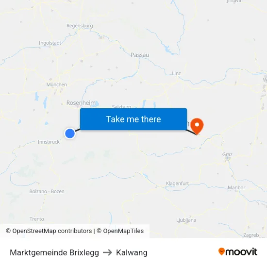 Marktgemeinde Brixlegg to Kalwang map