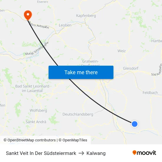 Sankt Veit In Der Südsteiermark to Kalwang map