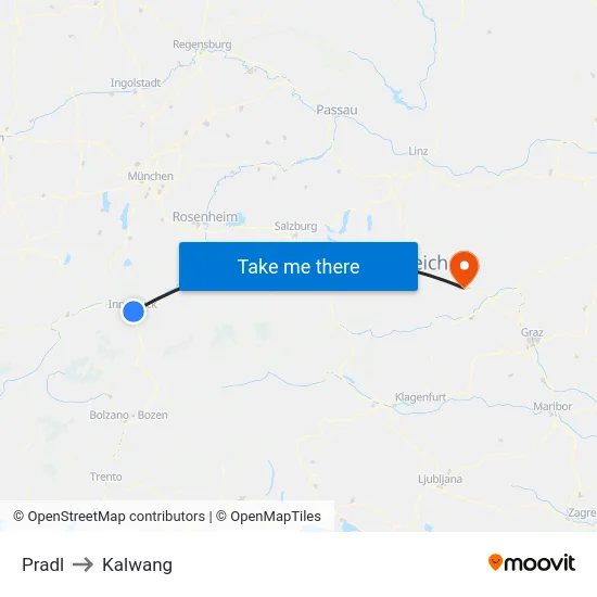 Pradl to Kalwang map
