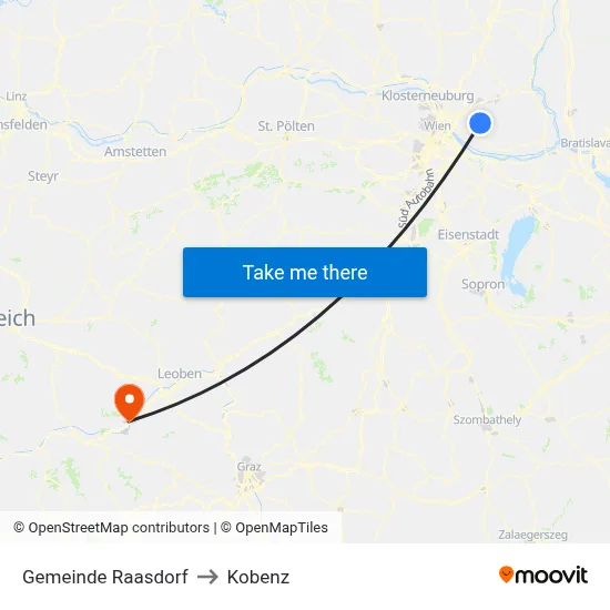 Gemeinde Raasdorf to Kobenz map