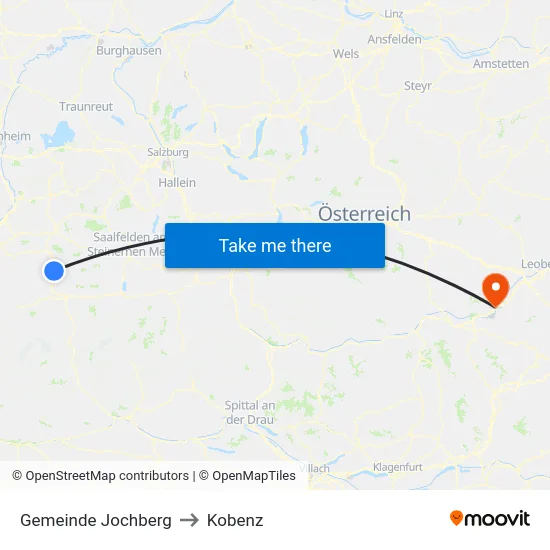 Gemeinde Jochberg to Kobenz map