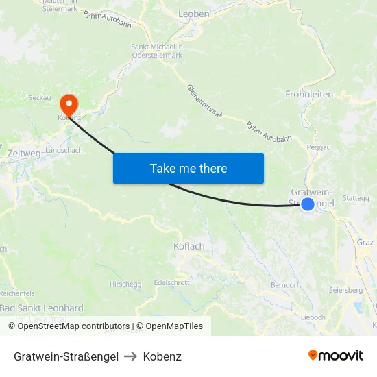 Gratwein-Straßengel to Kobenz map