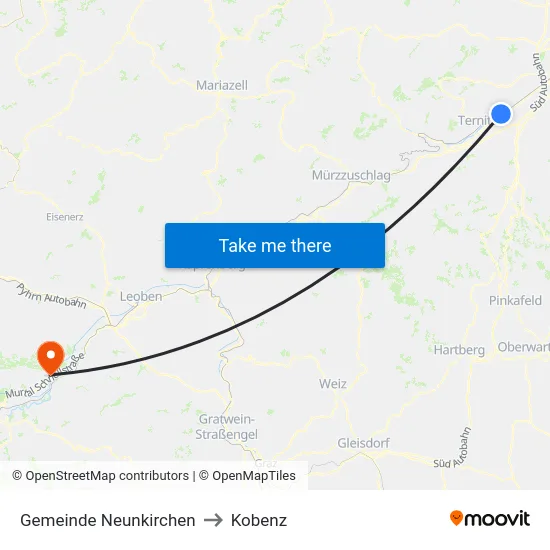 Gemeinde Neunkirchen to Kobenz map