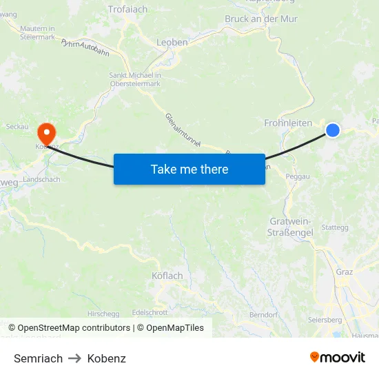 Semriach to Kobenz map