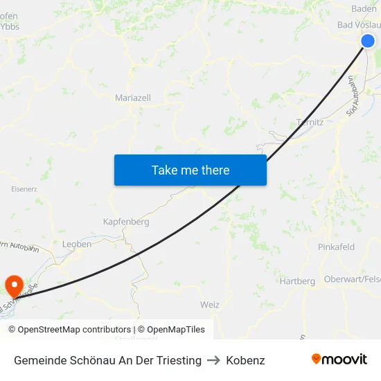 Gemeinde Schönau An Der Triesting to Kobenz map