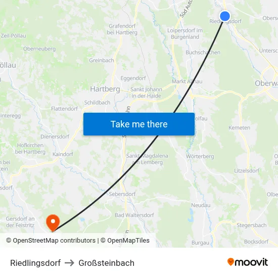 Riedlingsdorf to Großsteinbach map
