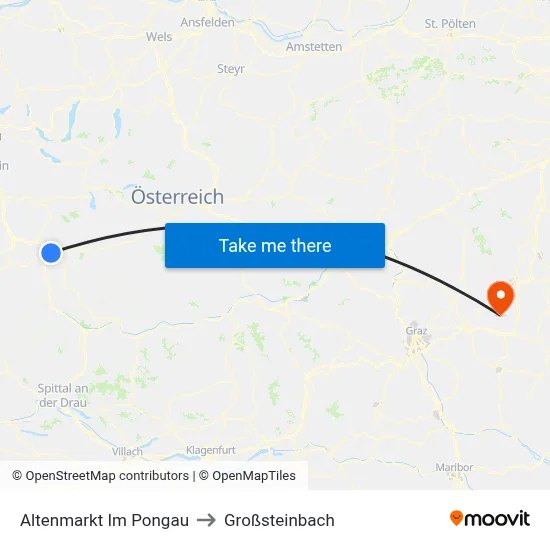 Altenmarkt Im Pongau to Großsteinbach map