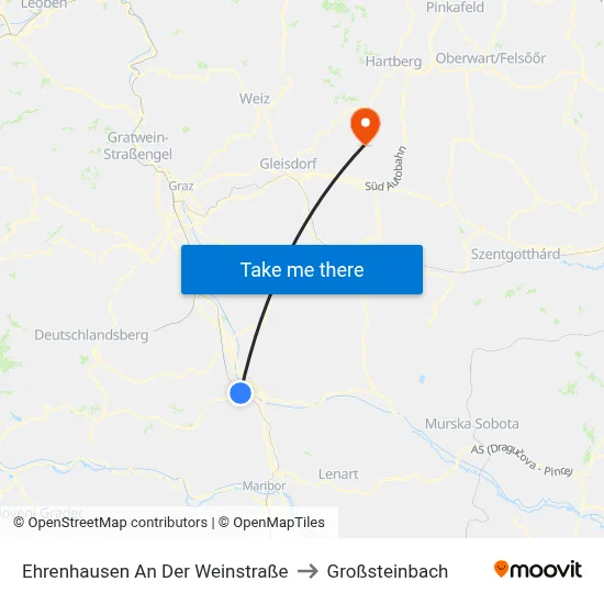 Ehrenhausen An Der Weinstraße to Großsteinbach map