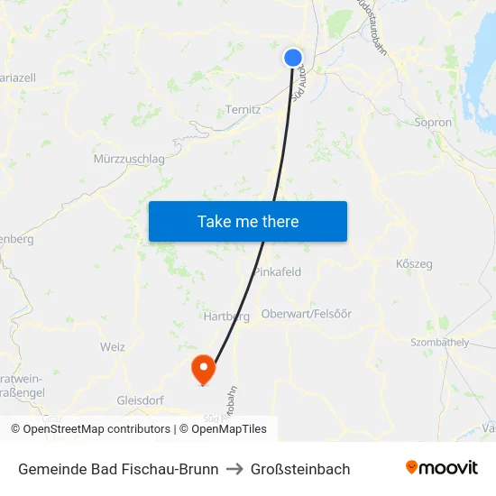 Gemeinde Bad Fischau-Brunn to Großsteinbach map