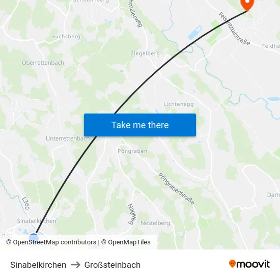 Sinabelkirchen to Großsteinbach map