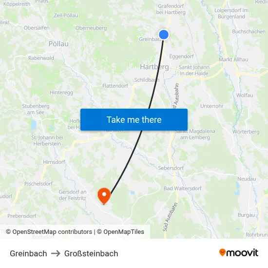 Greinbach to Großsteinbach map