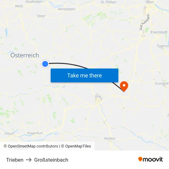 Trieben to Großsteinbach map