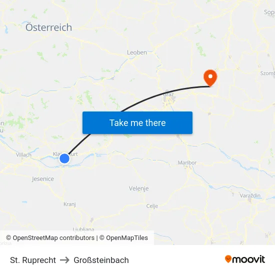 St. Ruprecht to Großsteinbach map