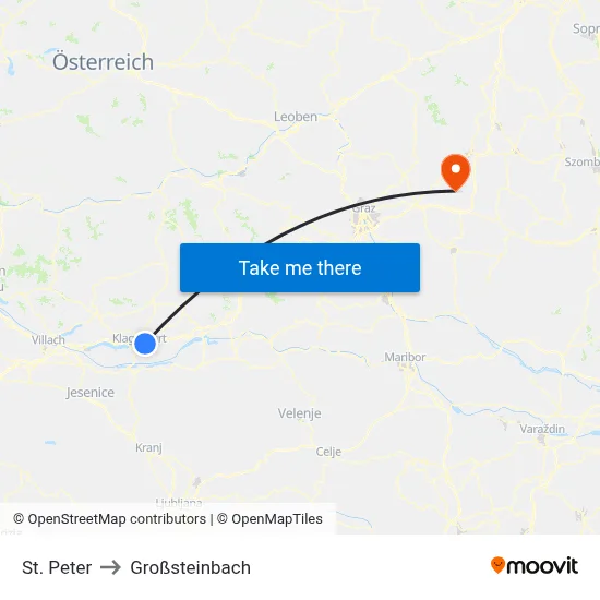 St. Peter to Großsteinbach map