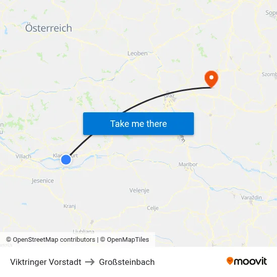 Viktringer Vorstadt to Großsteinbach map